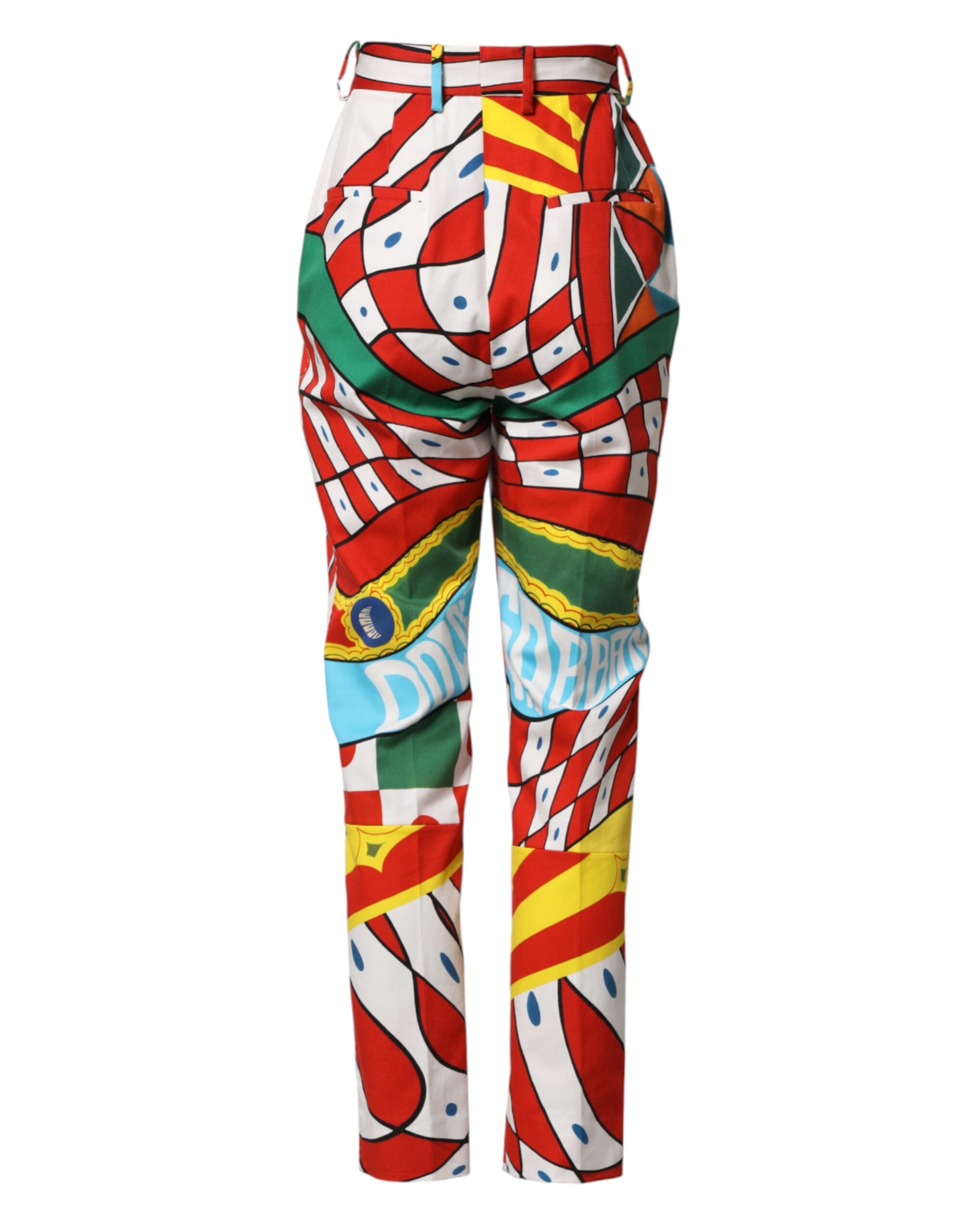 Dolce & Gabbana Multicolor Geometric Pattern Straight Pants - Image 3