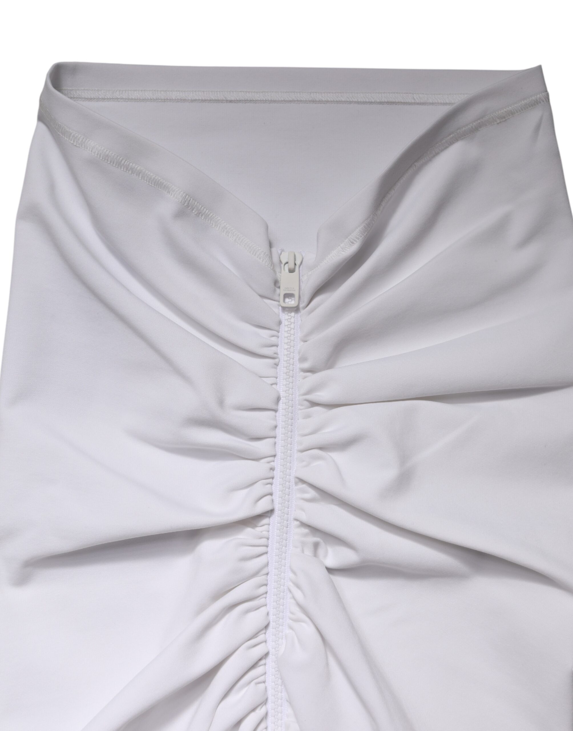 Dolce & Gabbana White Viscose Pencil Cut High Waist Mini Skirt - Image 5
