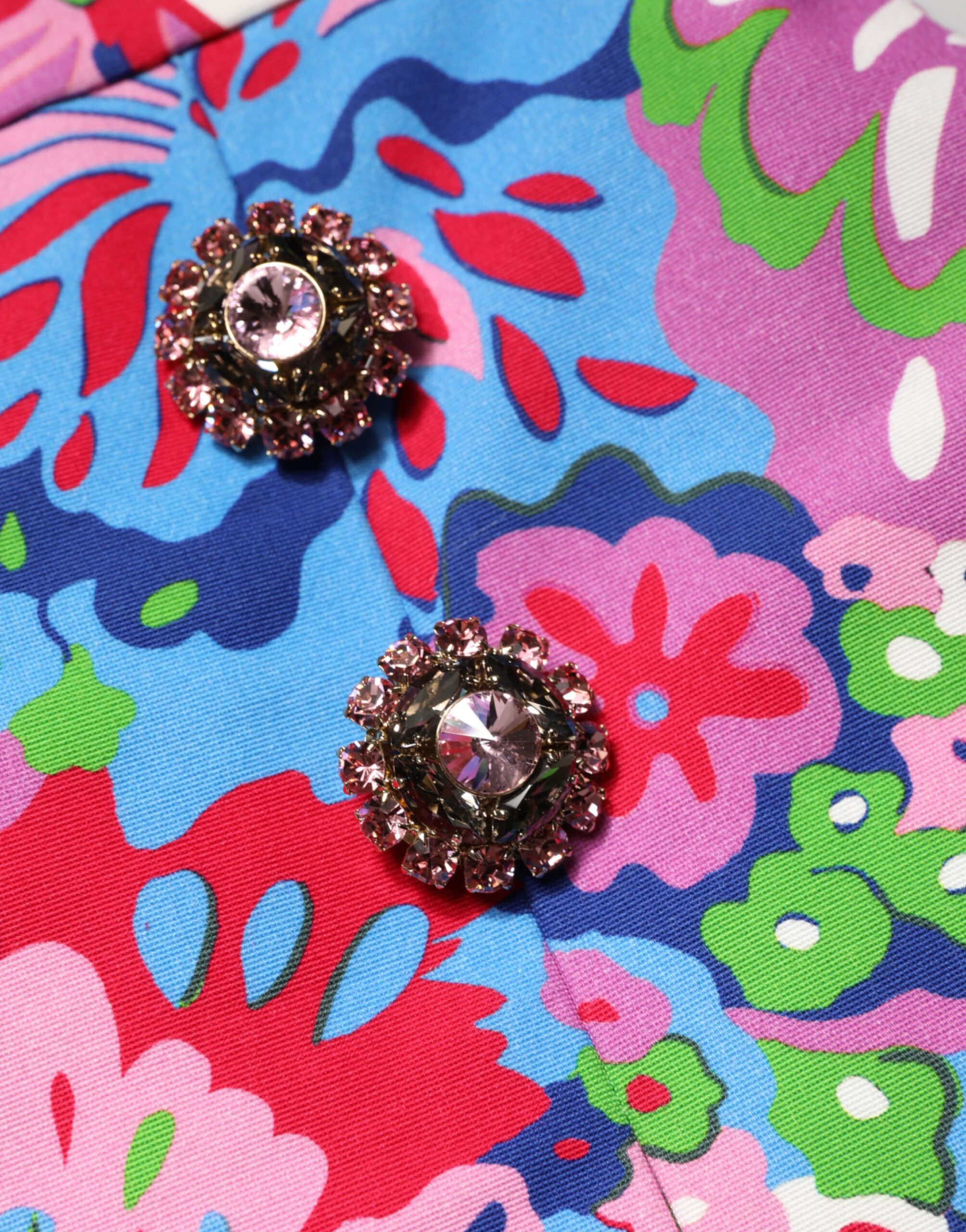 Dolce & Gabbana Multicolor Floral Buttoned High Waist Mini Shorts - Image 5