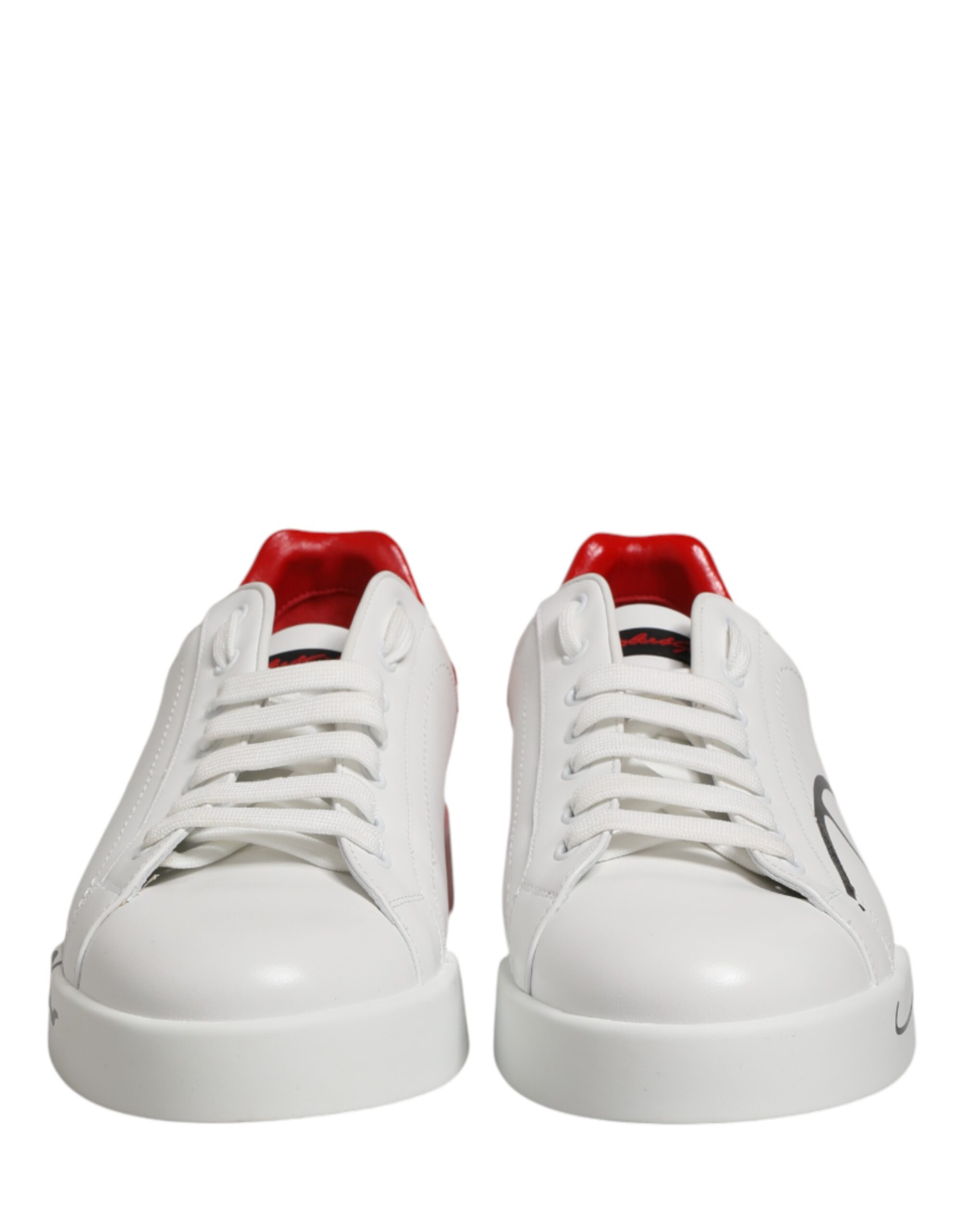 Dolce & Gabbana White Red Portofino Low Top Men Sneakers Shoes - Image 3