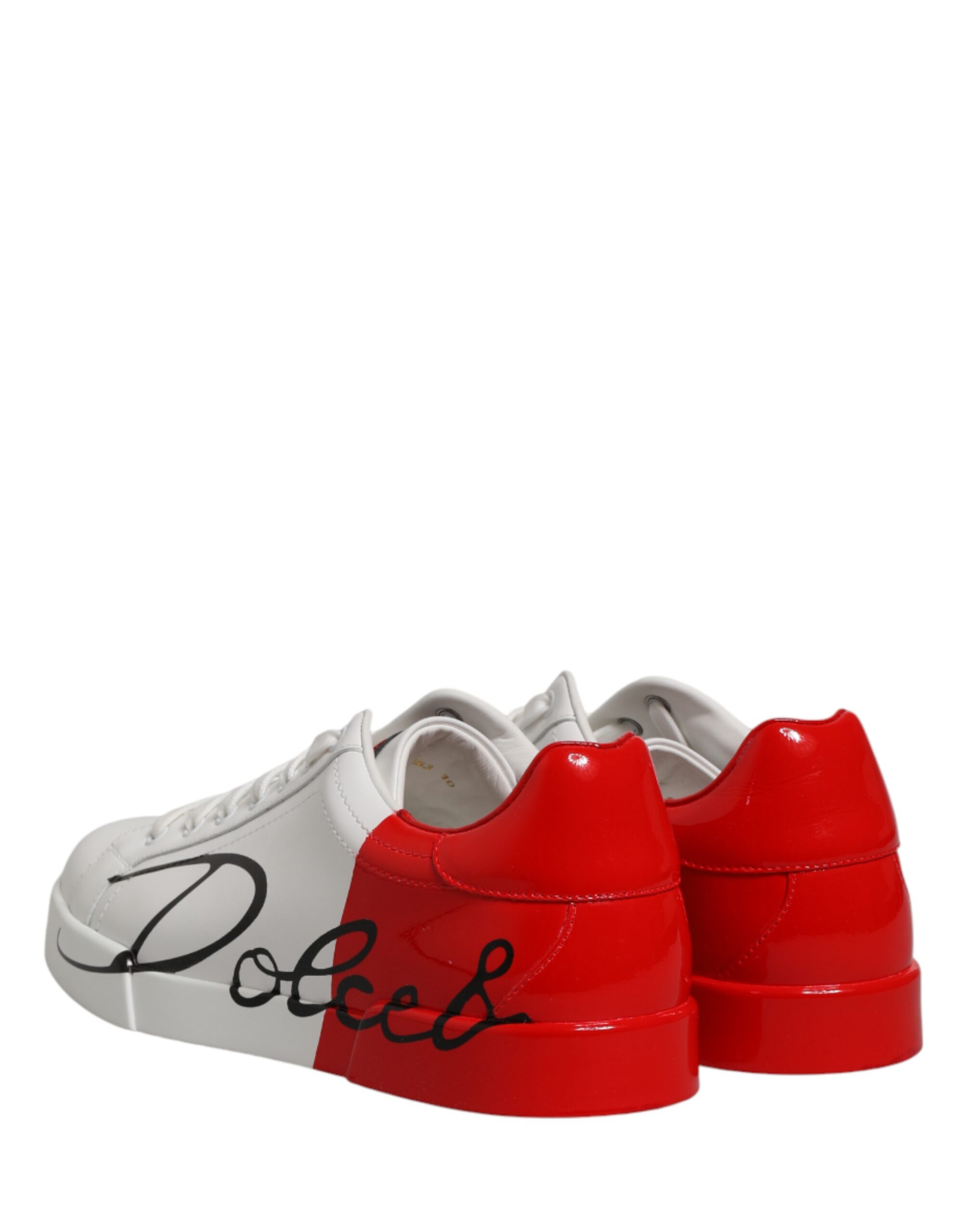 Dolce & Gabbana White Red Portofino Low Top Men Sneakers Shoes - Image 6