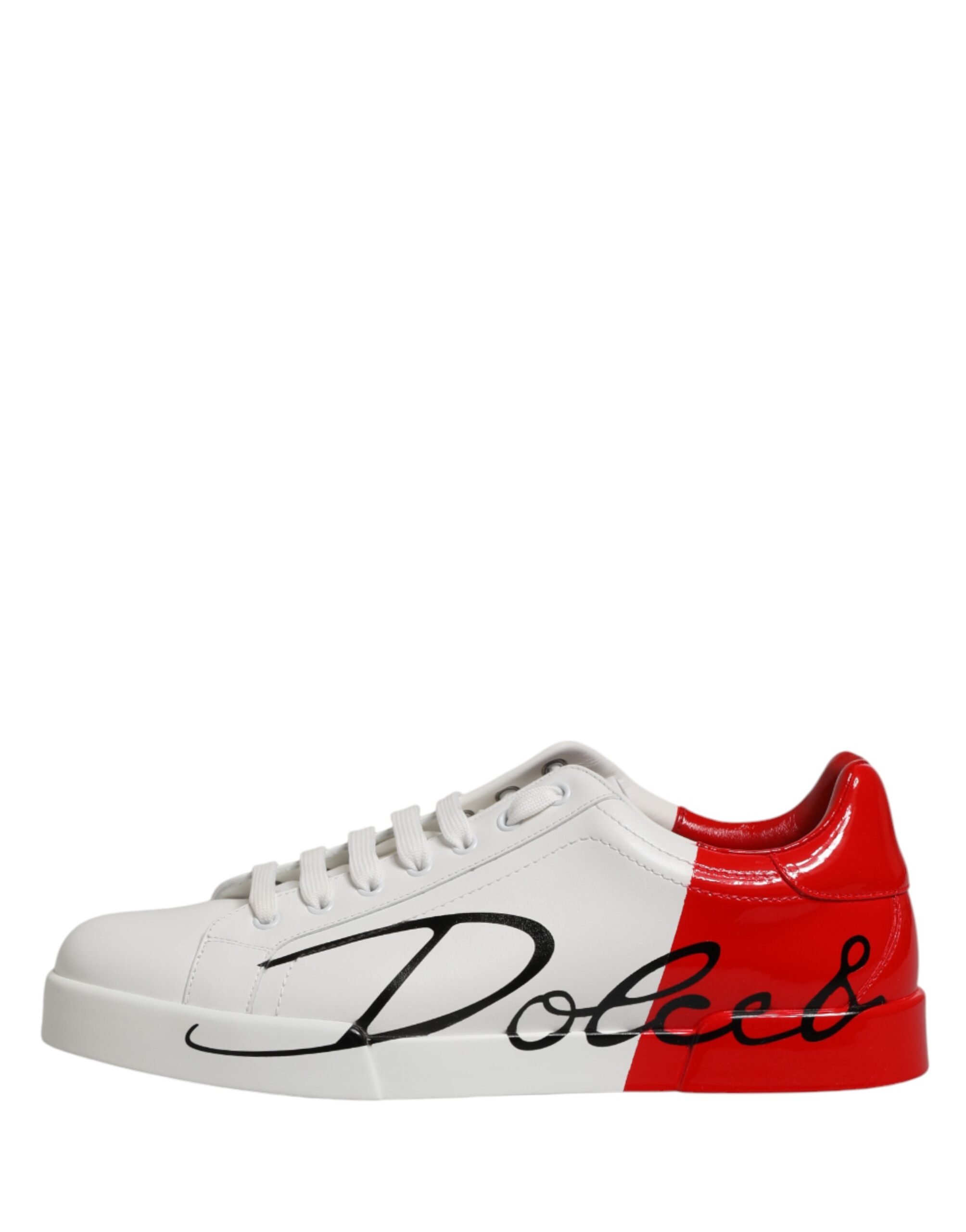Dolce & Gabbana White Red Portofino Low Top Men Sneakers Shoes - Image 2