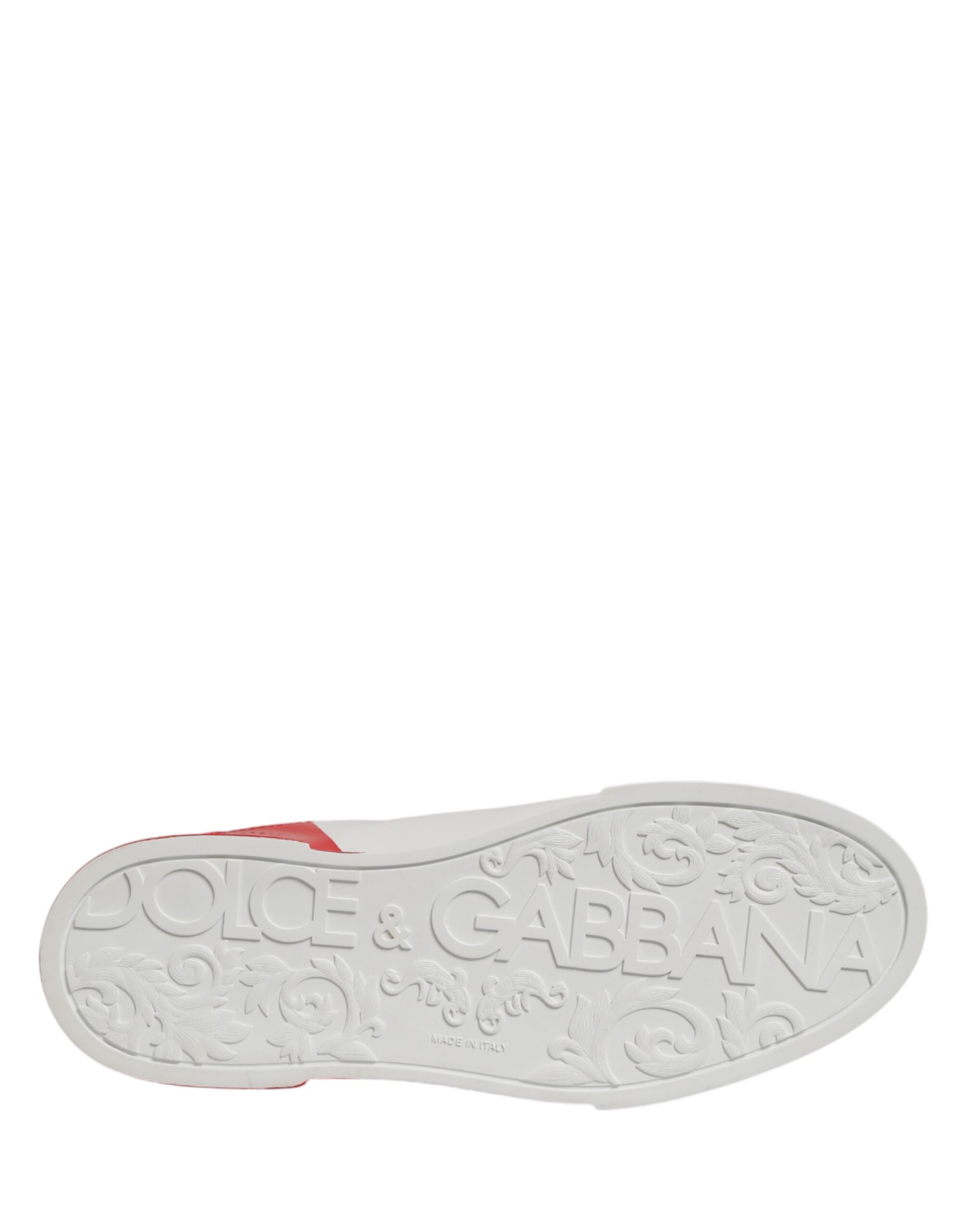 Dolce & Gabbana White Red Portofino Low Top Men Sneakers Shoes - Image 8