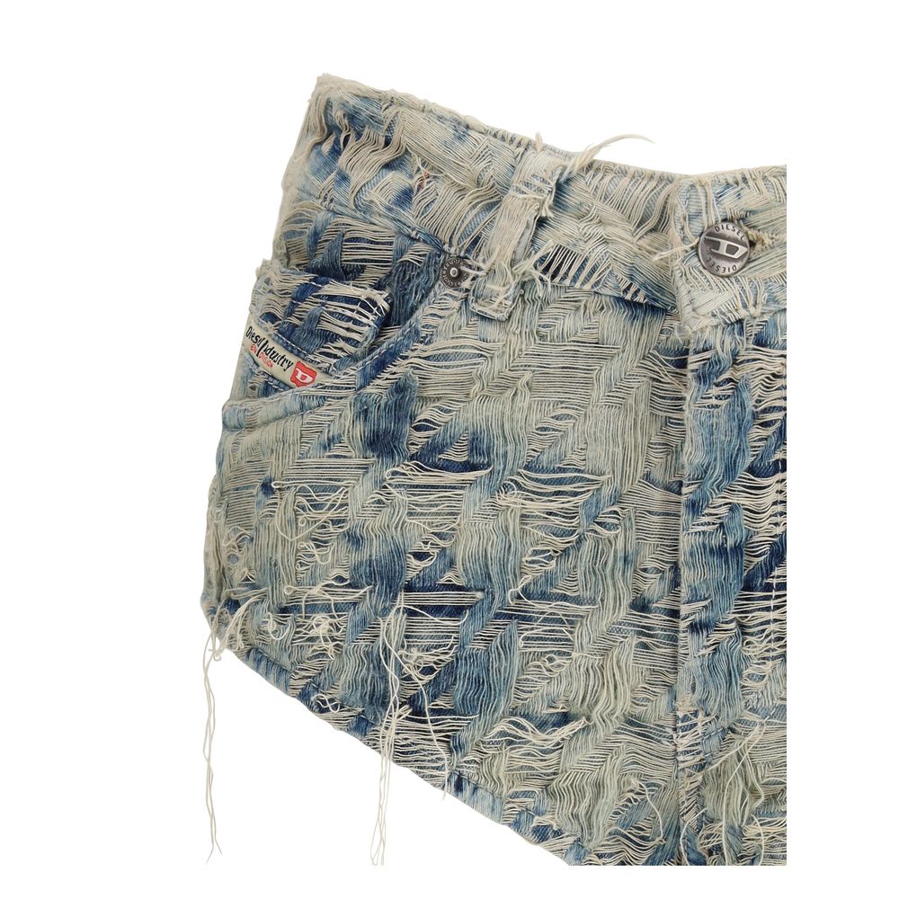 Diesel Light Blue Cotton Bermuda Shorts - Image 3