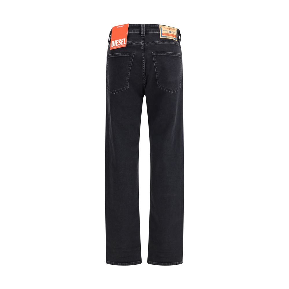 Diesel Black Cotton Relaxed Fit Jeans - Image 2