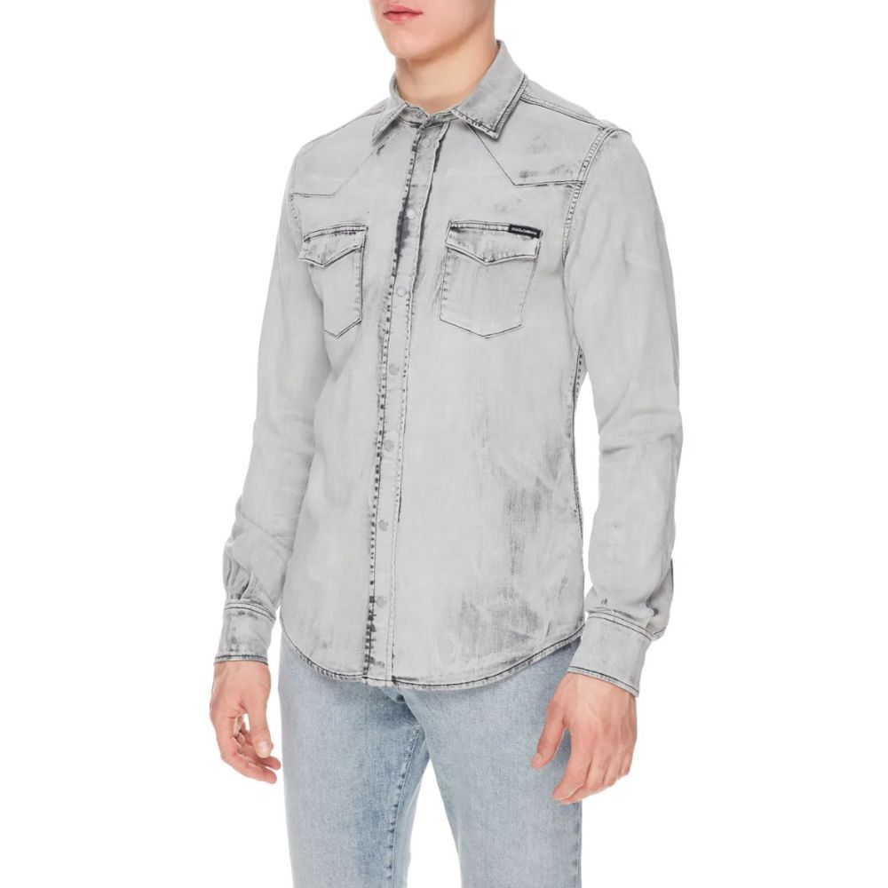 Dolce & Gabbana Gray Cotton Shirt - Image 3