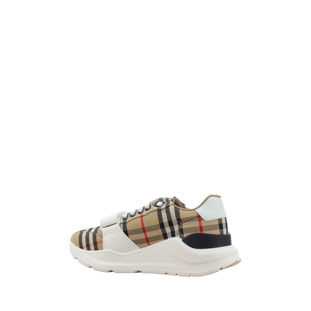 Burberry Beige Cotton Athletic Sneakers - Image 3