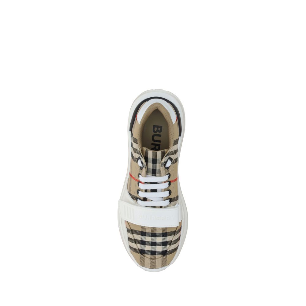 Burberry Beige Cotton Athletic Sneakers - Image 4
