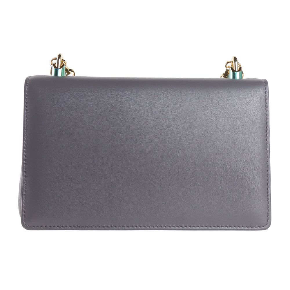 Dolce & Gabbana Gray Calfskin Women Shoulder Bag - Image 2