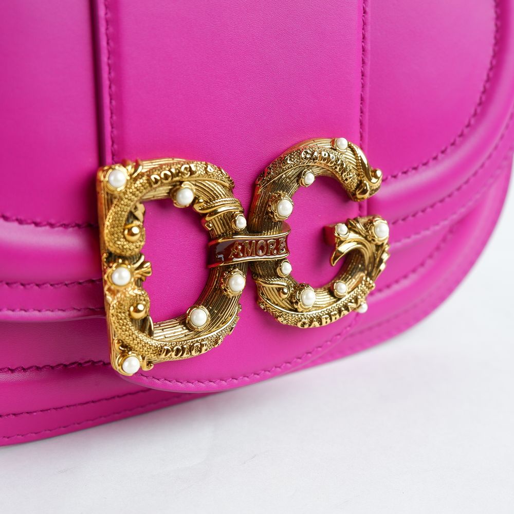 Dolce & Gabbana Fuchsia Calfskin Women Shoulder Bag - Image 3