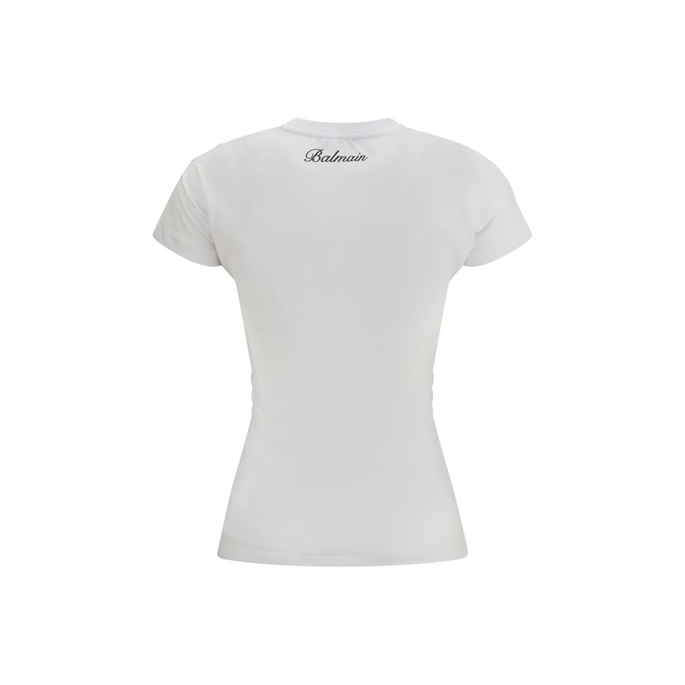 Balmain White Cotton T-Shirt - Image 2