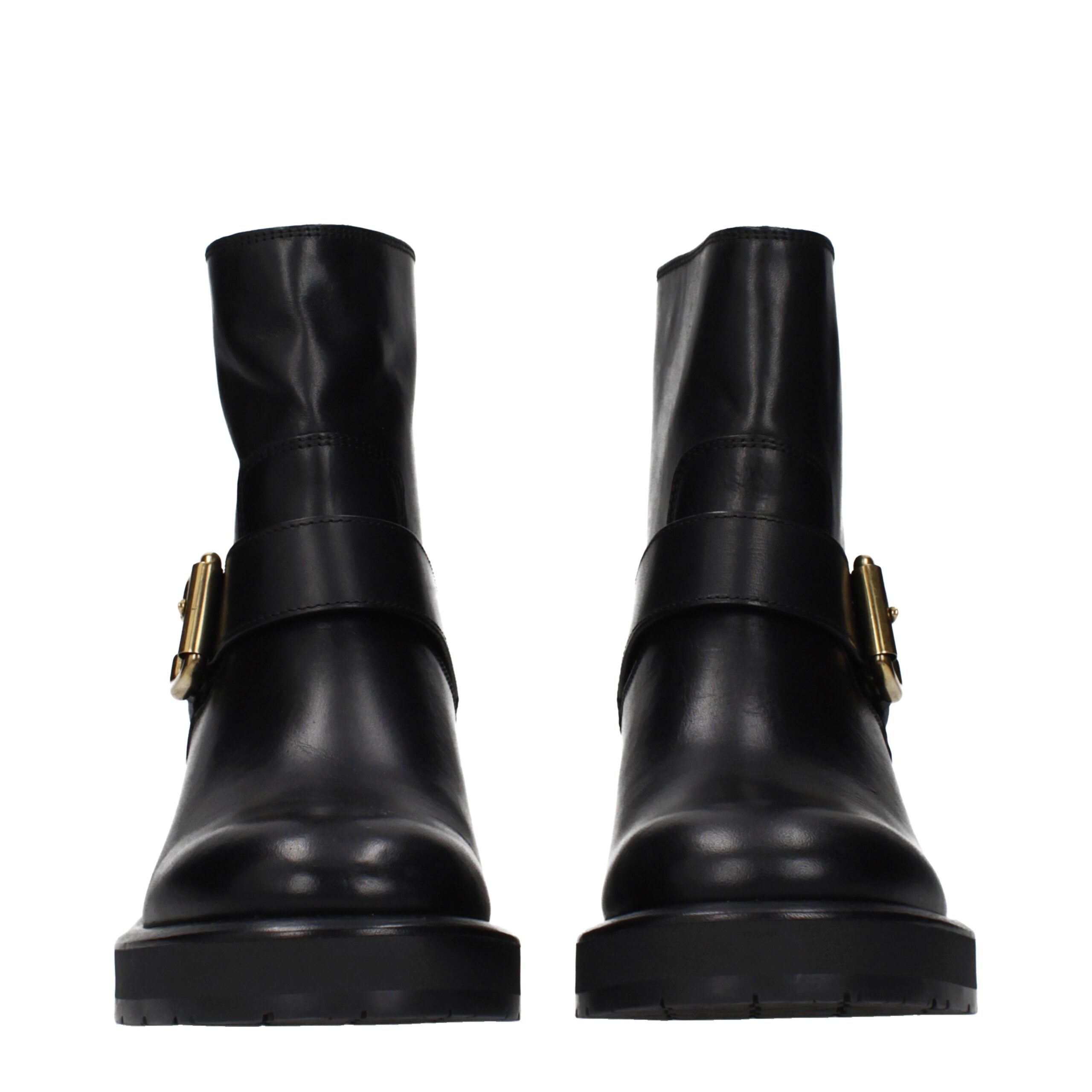ChloƩ Black Leather Ankle Boots - Image 3