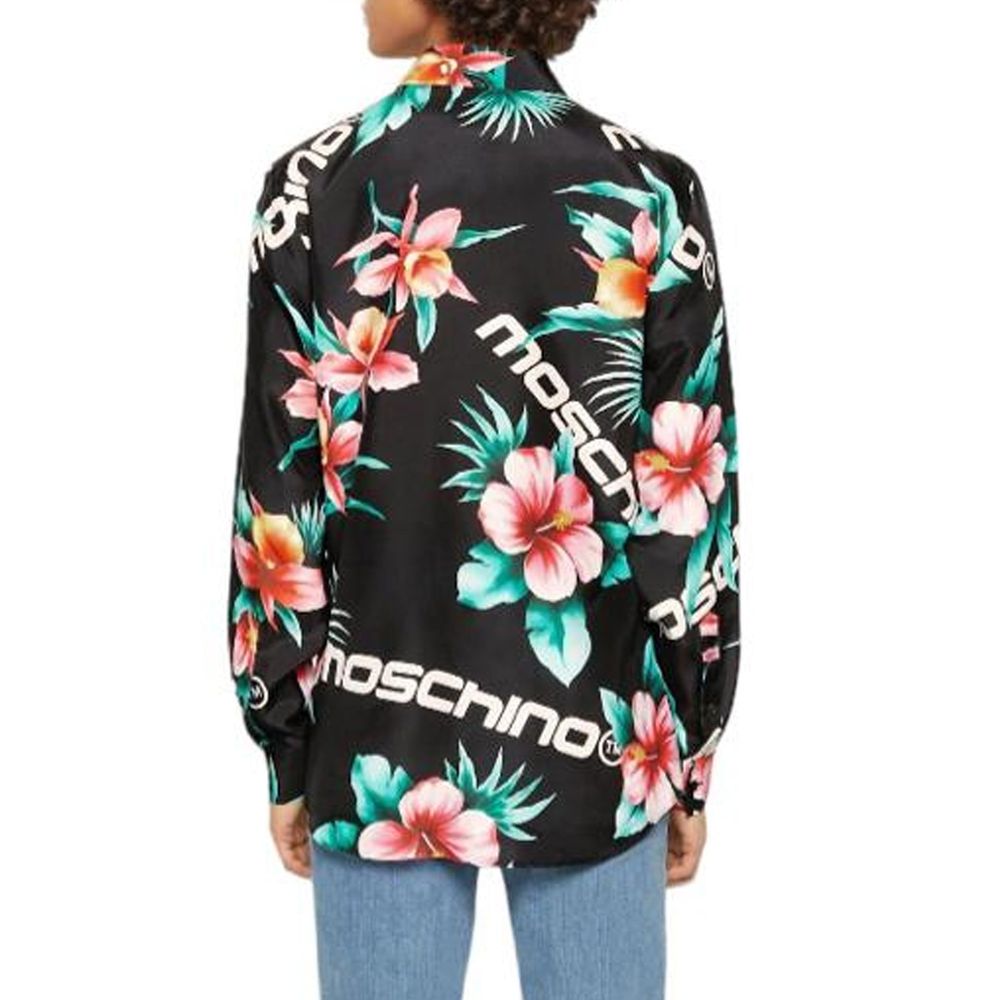 Moschino Couture Black Silk Pattern Shirt - Image 3