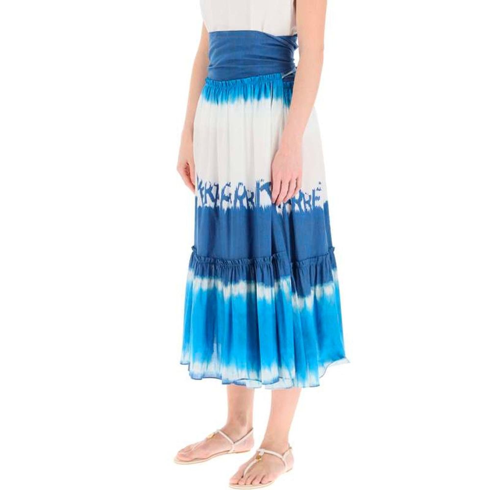 Alberta Ferretti Blue Cotton Midi Skirt - Image 2
