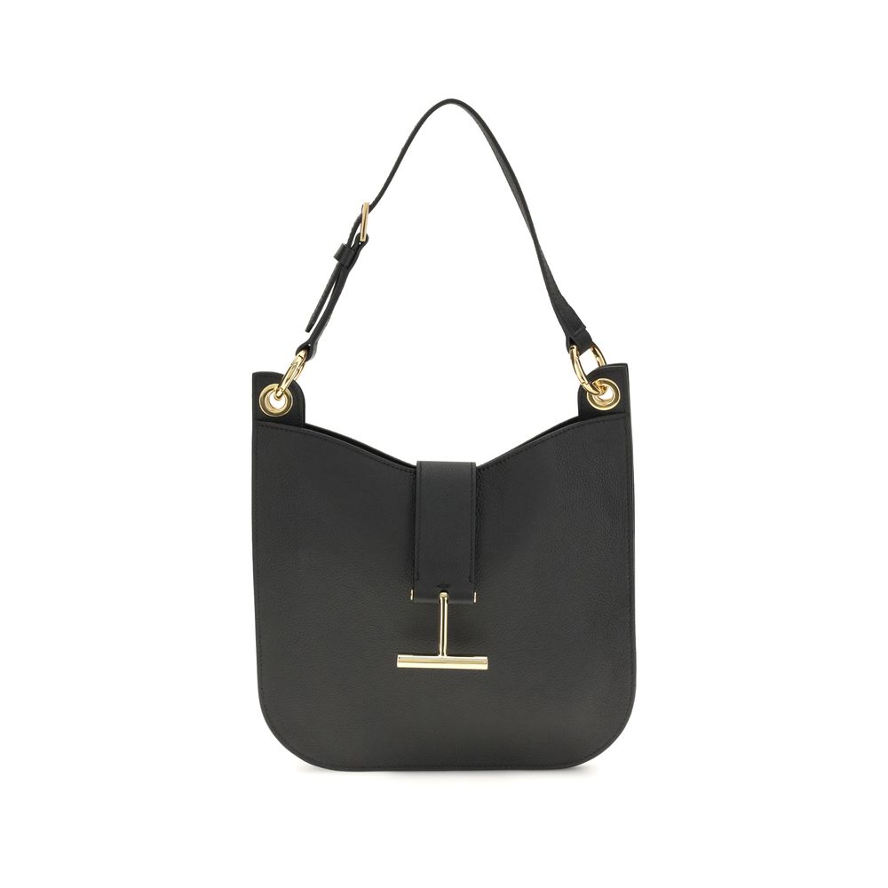 Tom Ford Black Calf Leather Bos Taurus Shoulder Bag