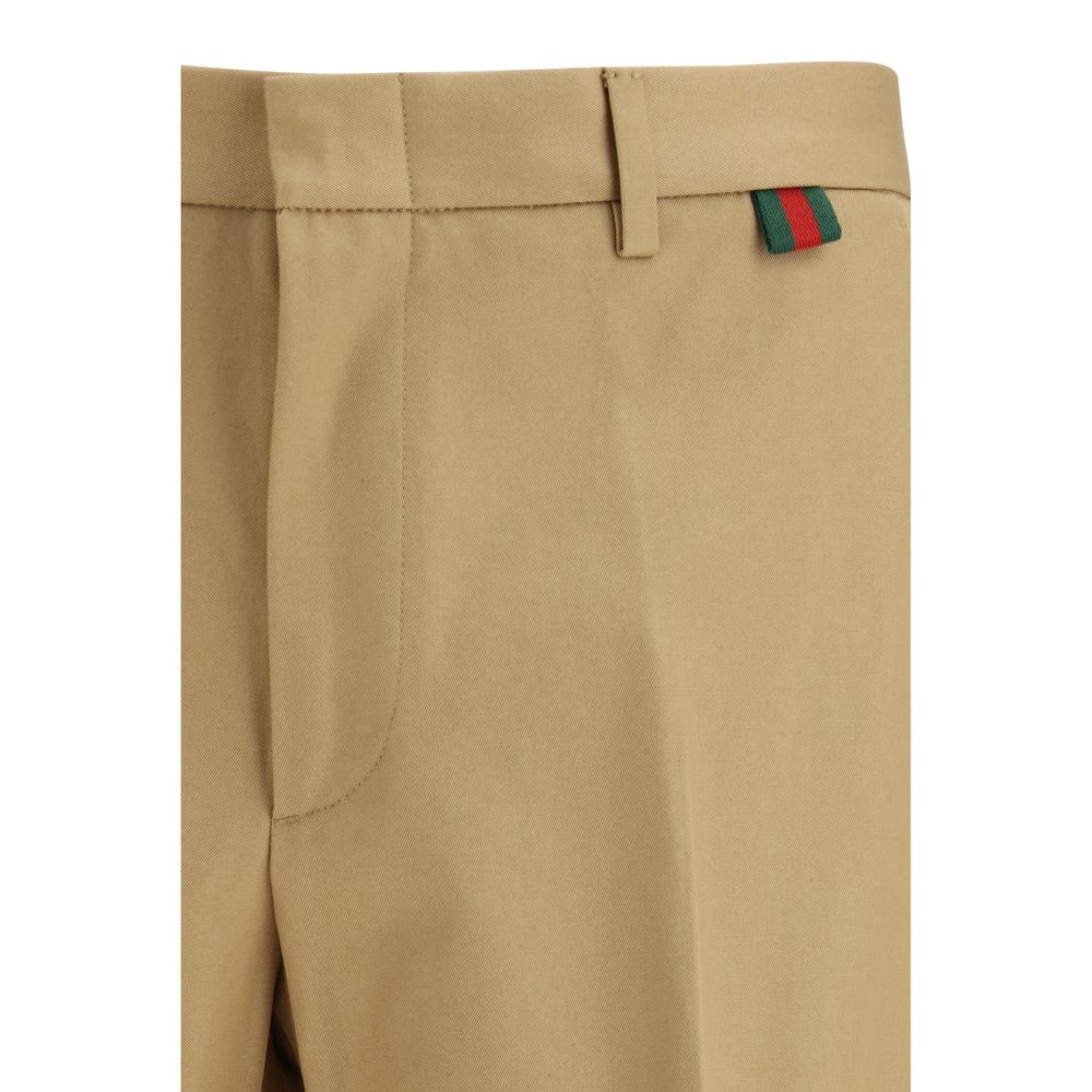 Gucci Beige Cotton Casual Pants - Image 3