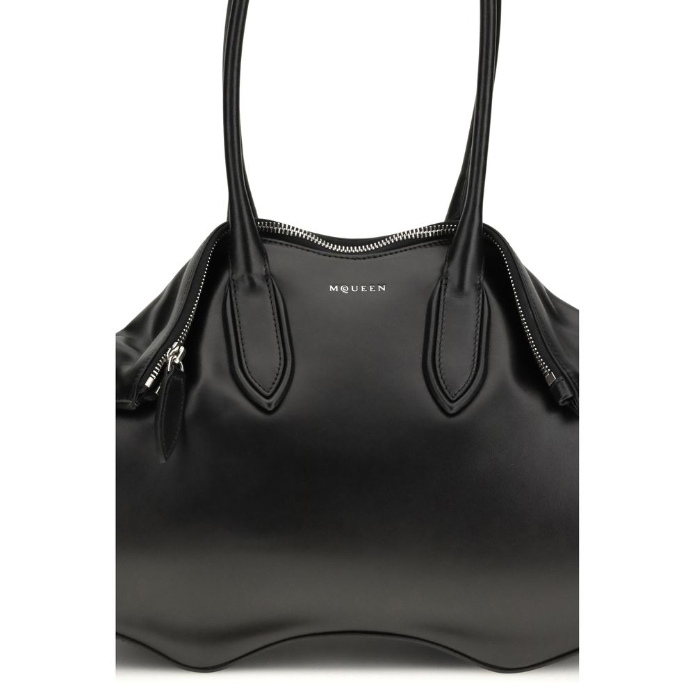 Alexander McQueen Black Calf Leather Bos Taurus Shoulder Bag - Image 4