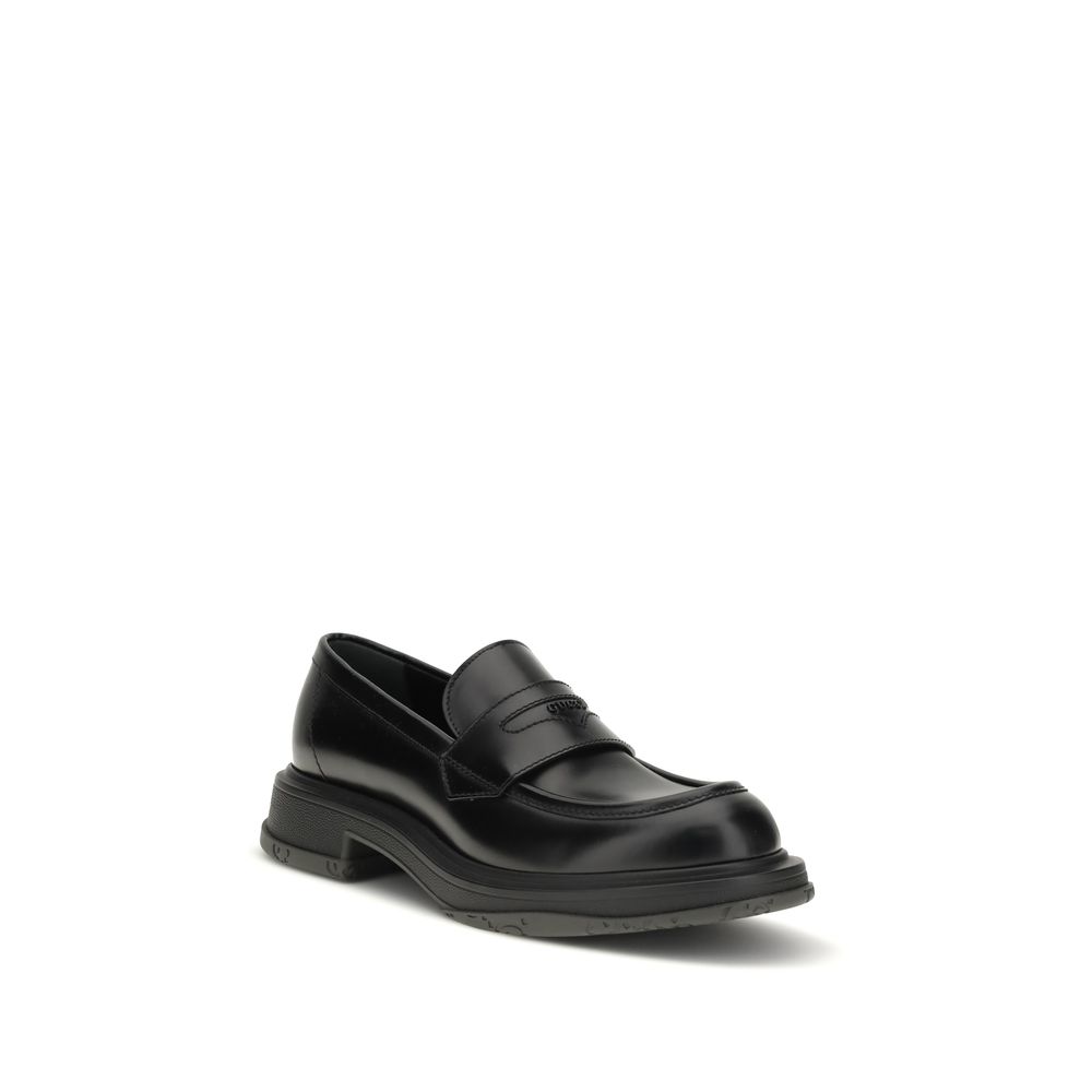 Gucci Black Calf Leather Bos Taurus Slip-On Loafers - Image 2