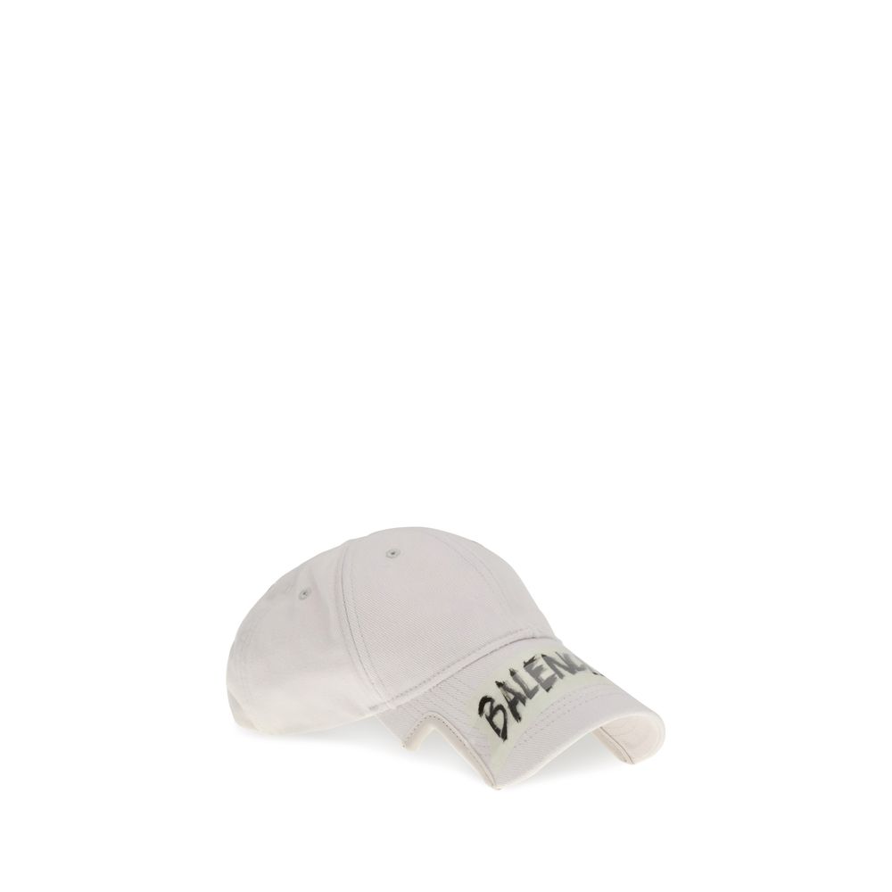 Balenciaga White Cotton Cap (Baseball Hat) - Image 2