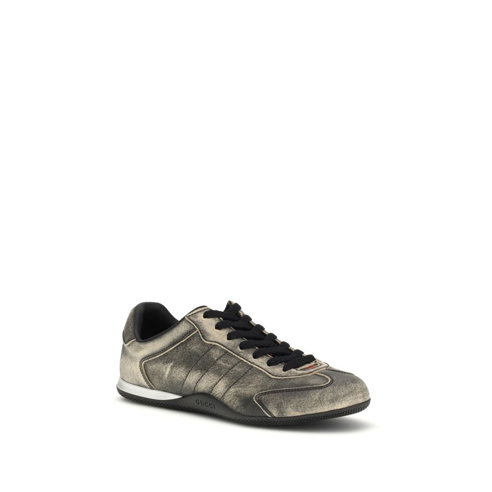 Gucci Black Calf Leather Bos Taurus Low Top Sneakers - Image 2