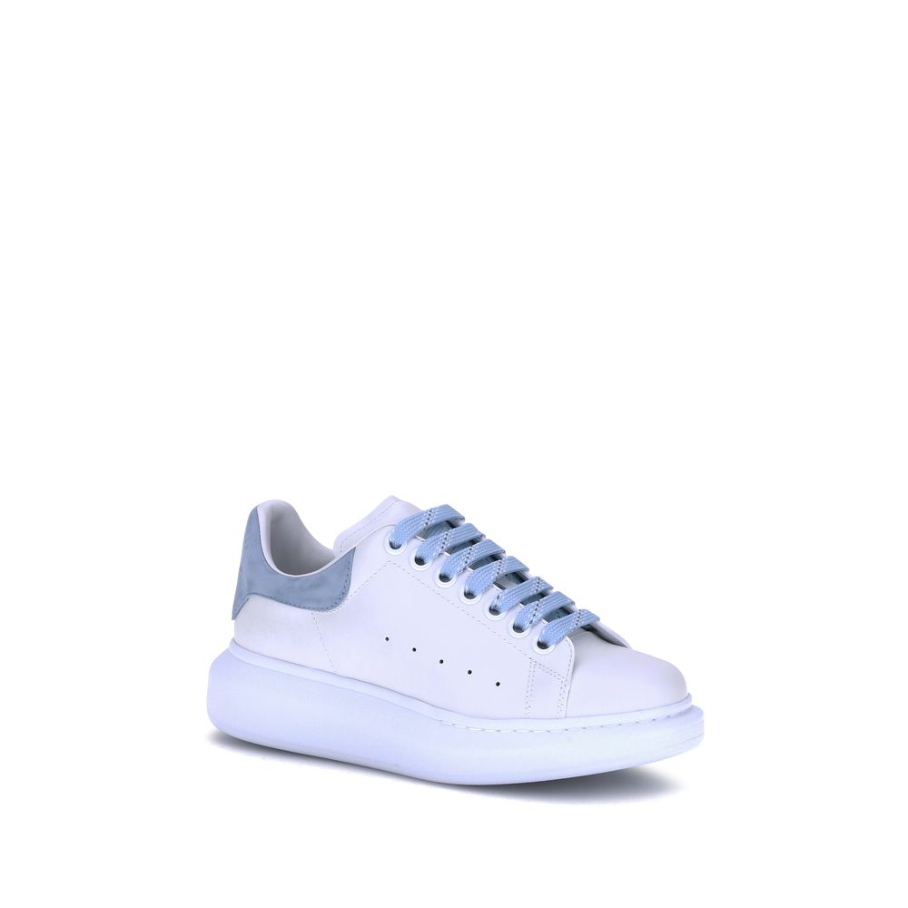 Alexander McQueen Blue Calf Leather Bos Taurus Platform Sneakers - Image 2