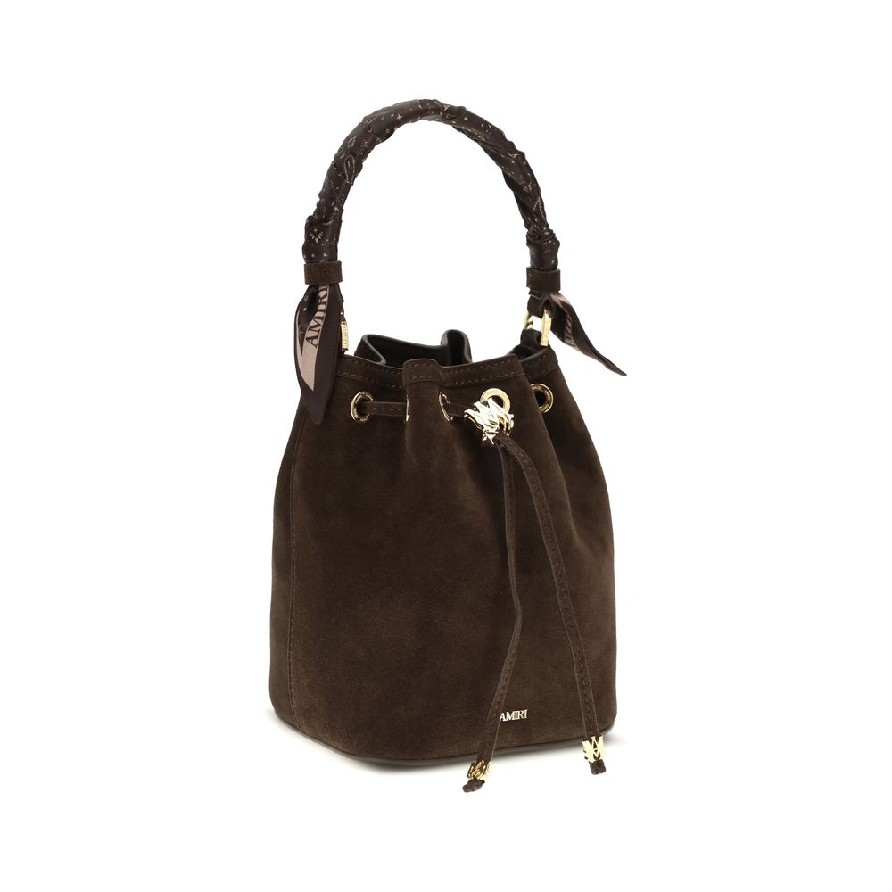 Amiri Brown Calf Leather Bos Taurus Backet Bag - Image 2