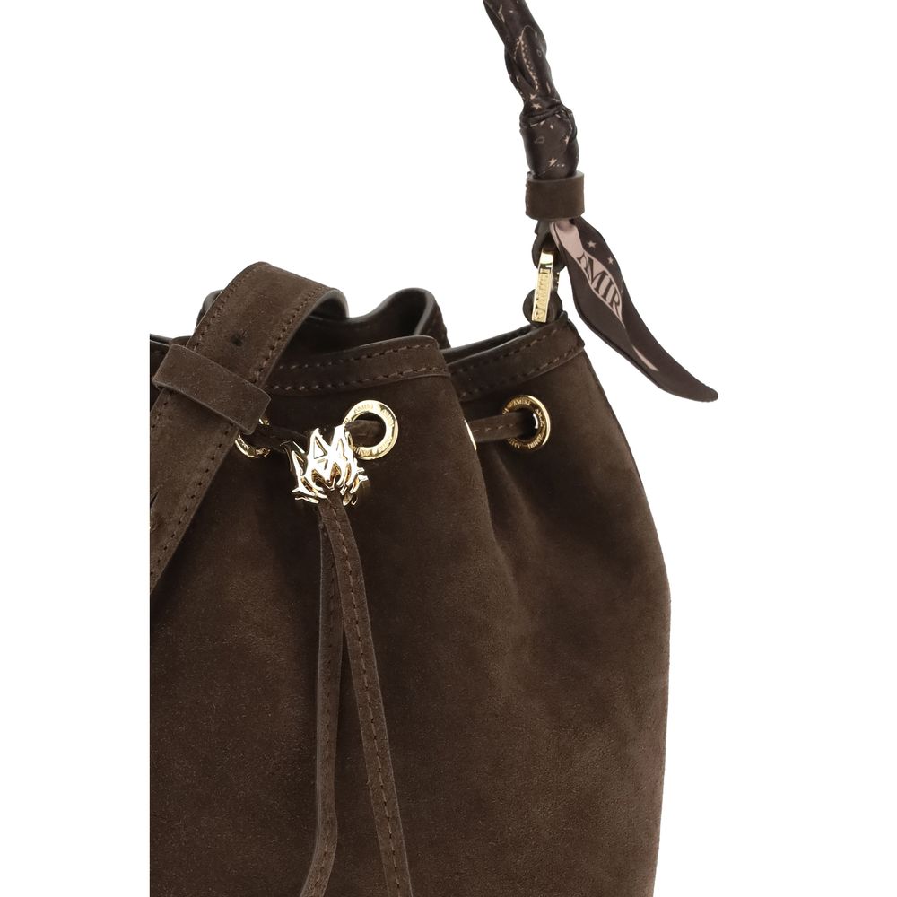 Amiri Brown Calf Leather Bos Taurus Backet Bag - Image 4