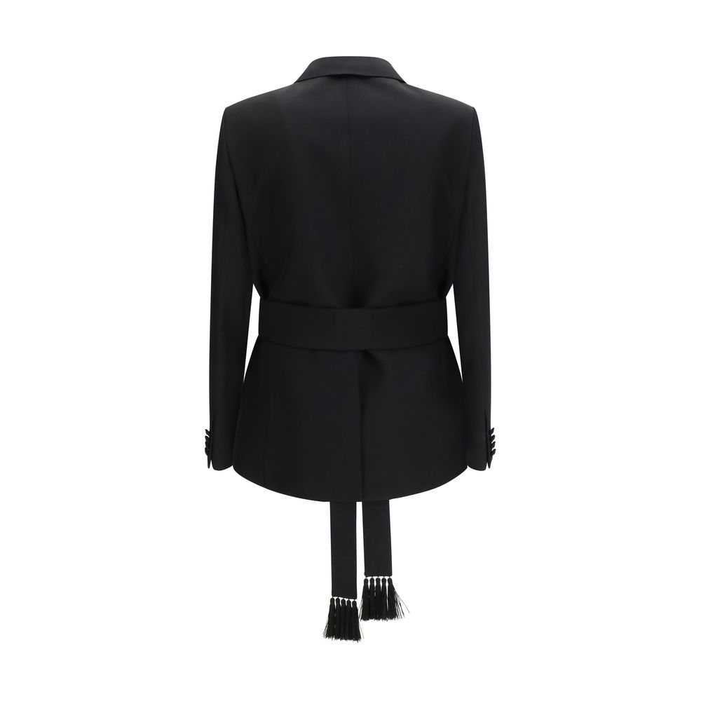 Valentino Black Fleece Wool Blazer - Image 2