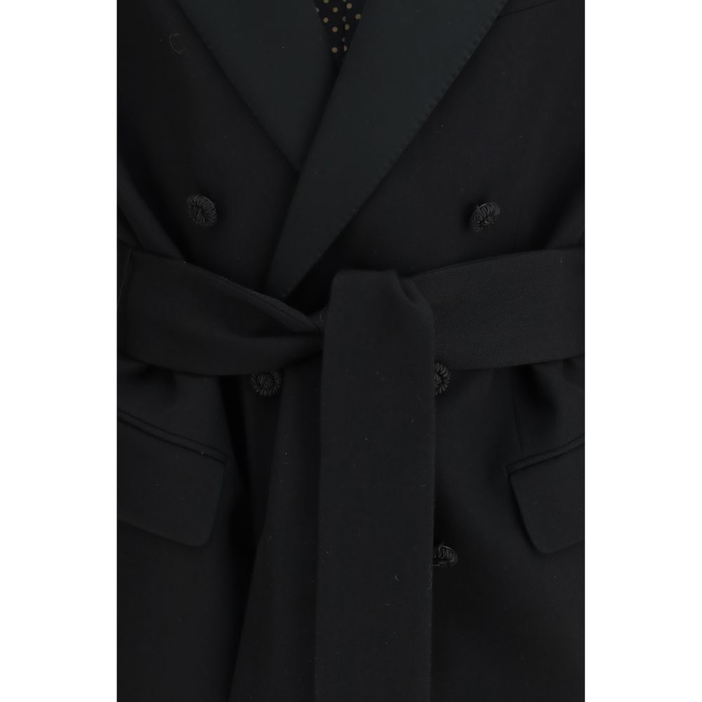 Valentino Black Fleece Wool Blazer - Image 3