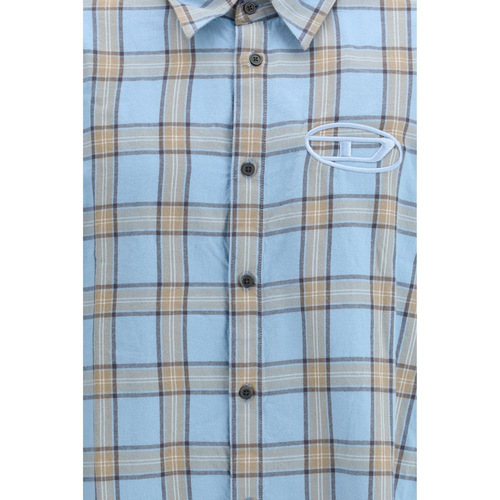 Diesel Blue Cotton Pattern Shirt - Image 3