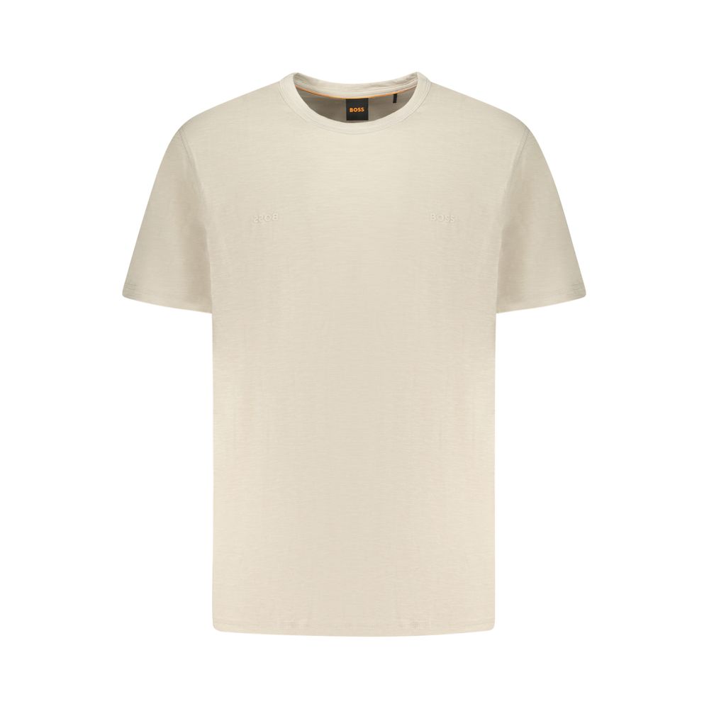 Hugo Boss Beige Cotton Men T-Shirt
