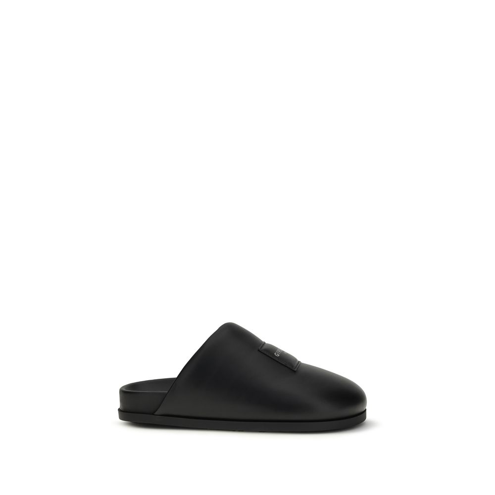 Givenchy Black Calf Leather Bos Taurus Mules