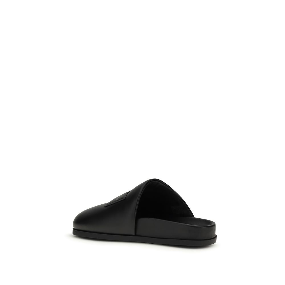 Givenchy Black Calf Leather Bos Taurus Mules - Image 3