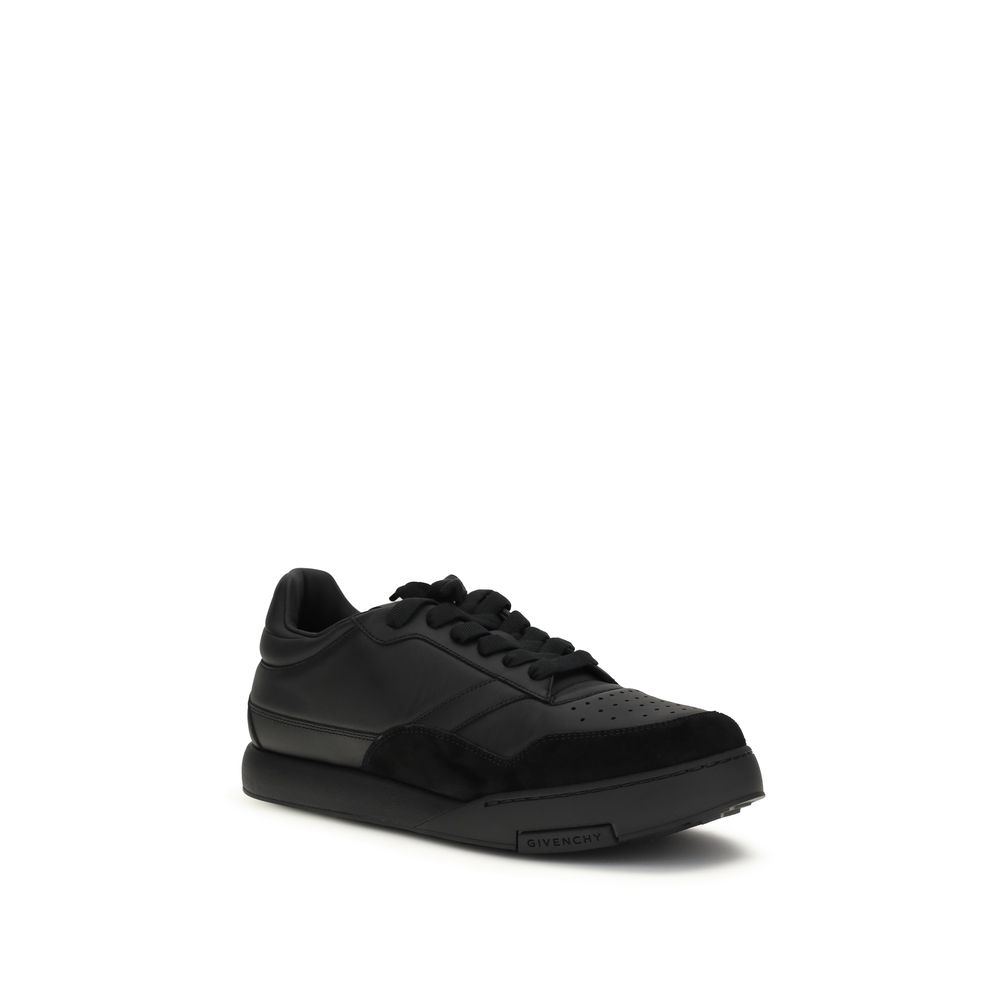 Givenchy Black Calf Leather Bos Taurus Low Top Sneakers - Image 2