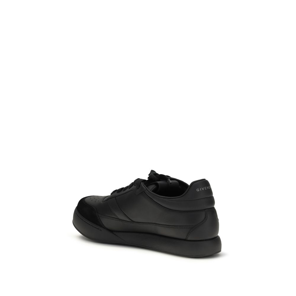 Givenchy Black Calf Leather Bos Taurus Low Top Sneakers - Image 3