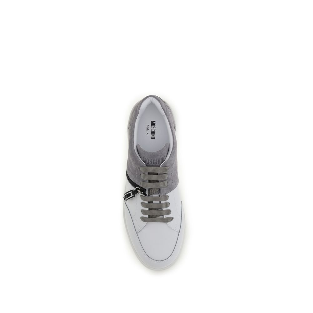 Moschino Multicolor Calf Leather Bos Taurus Low Top Sneakers - Image 4