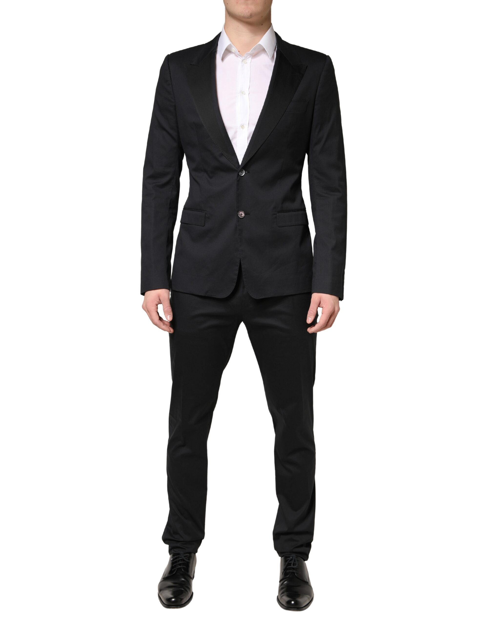 Dolce & Gabbana Black Cotton Single Breasted 2 Piece Suit - Image 2