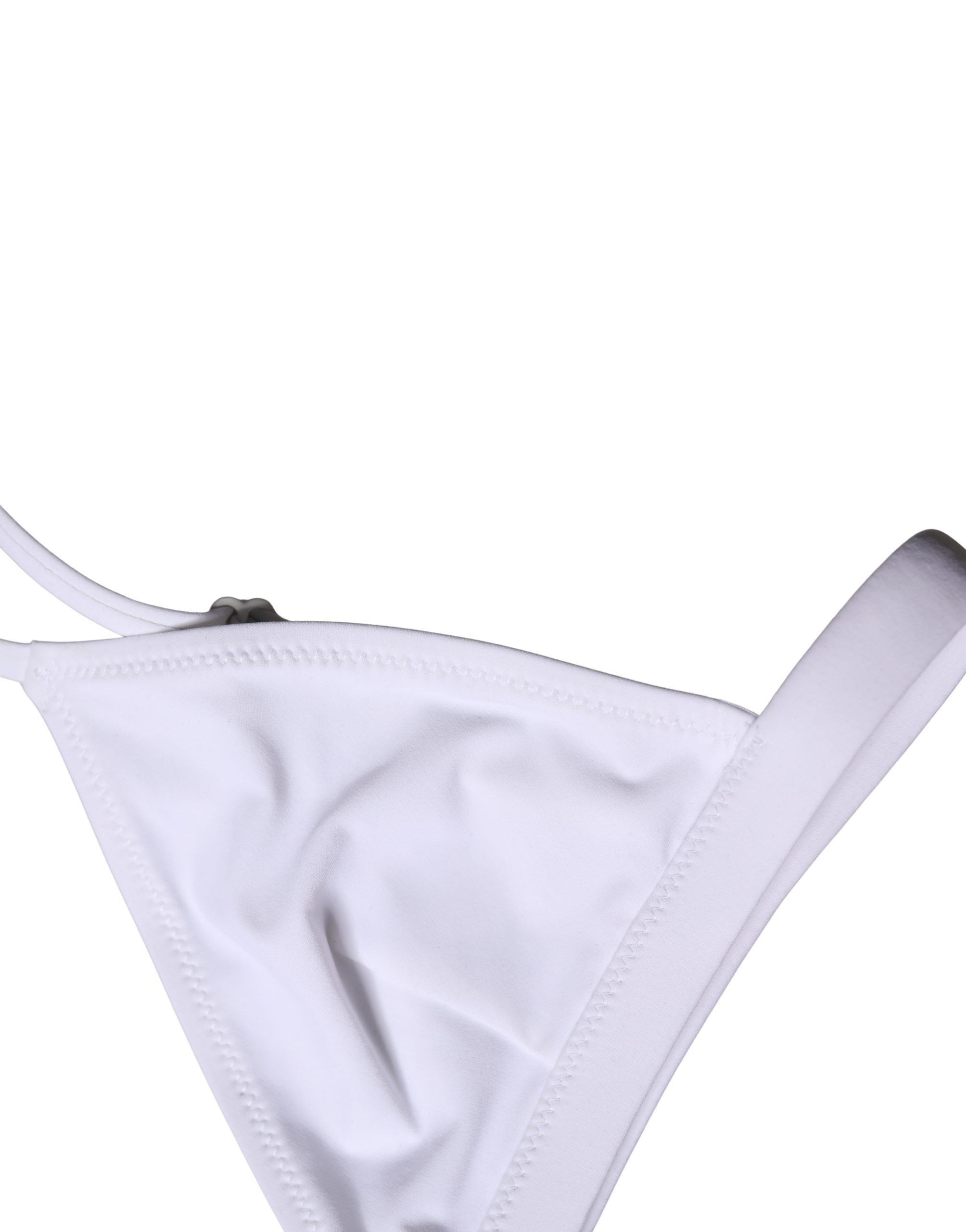 Dolce & Gabbana Top White Nylon Triangle Swimwear Beachwear Bikini - Image 3