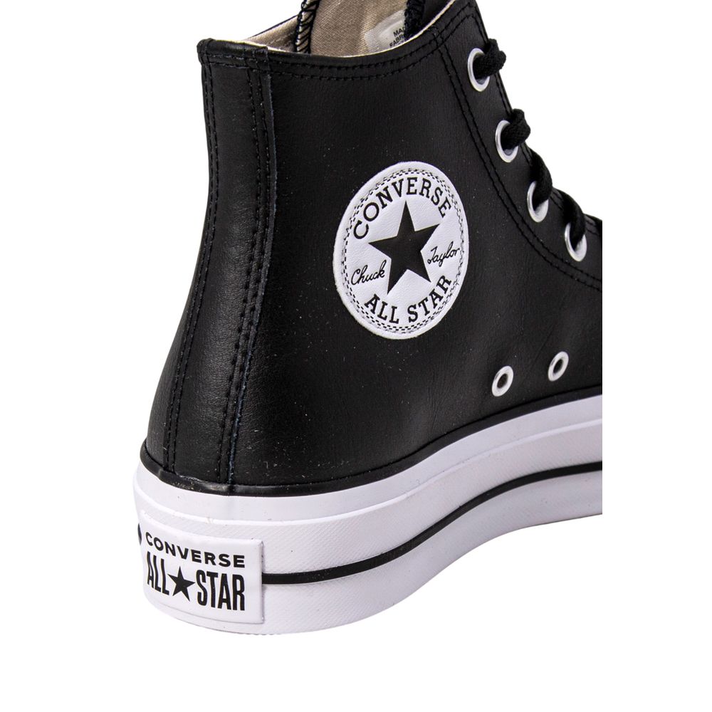 Converse Black Polyethylene Platform Sneakers - Image 4