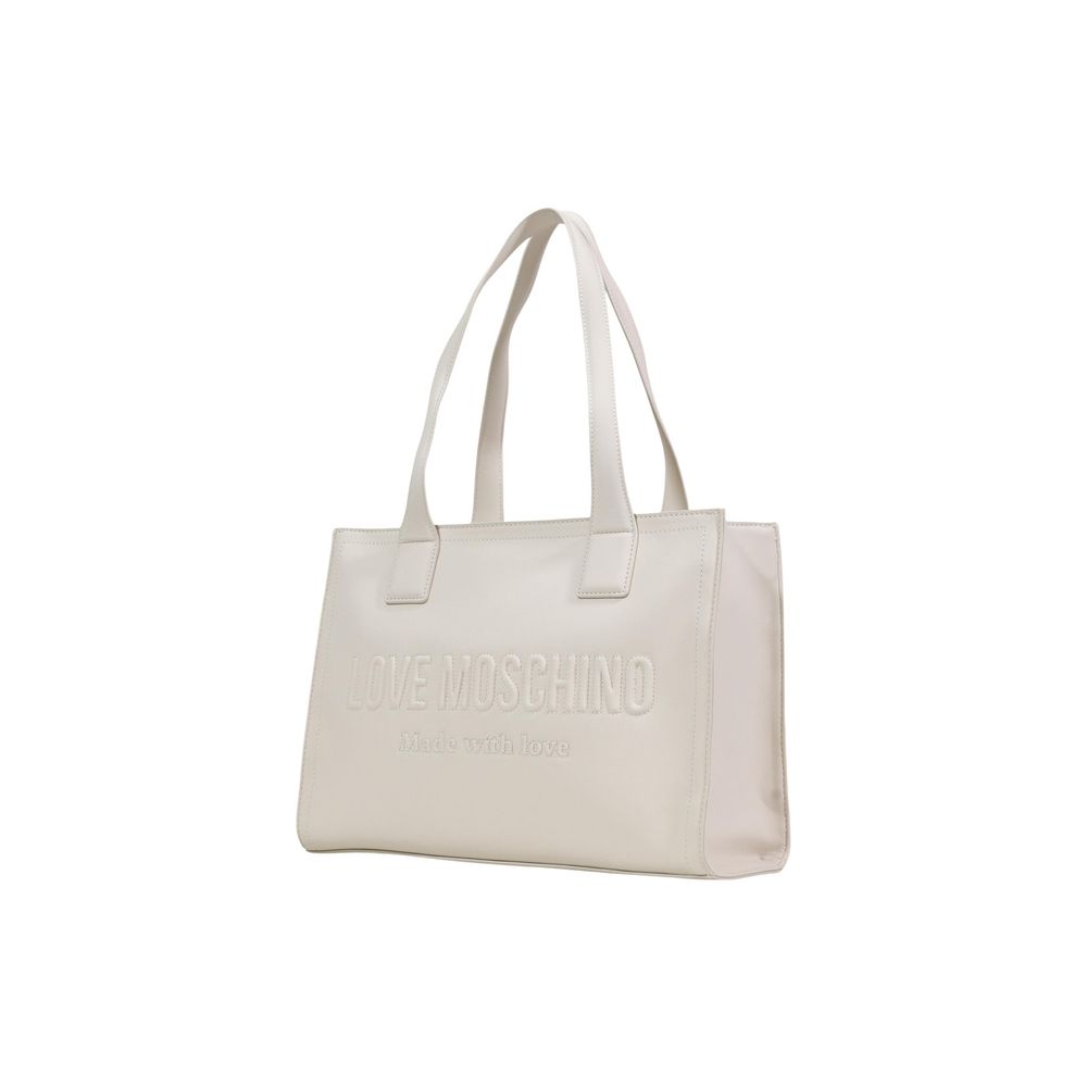 Love Moschino Beige Polyethylene Handbag - Image 2