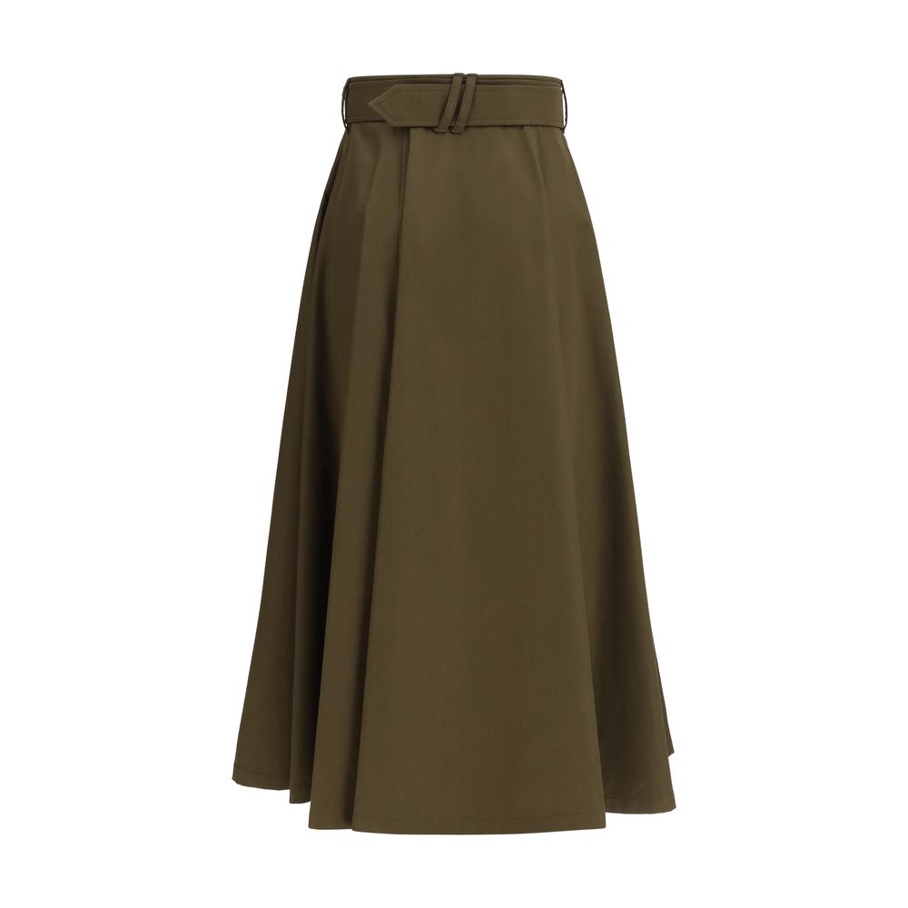 Burberry Bicolor Cotton Midi Skirt - Image 2