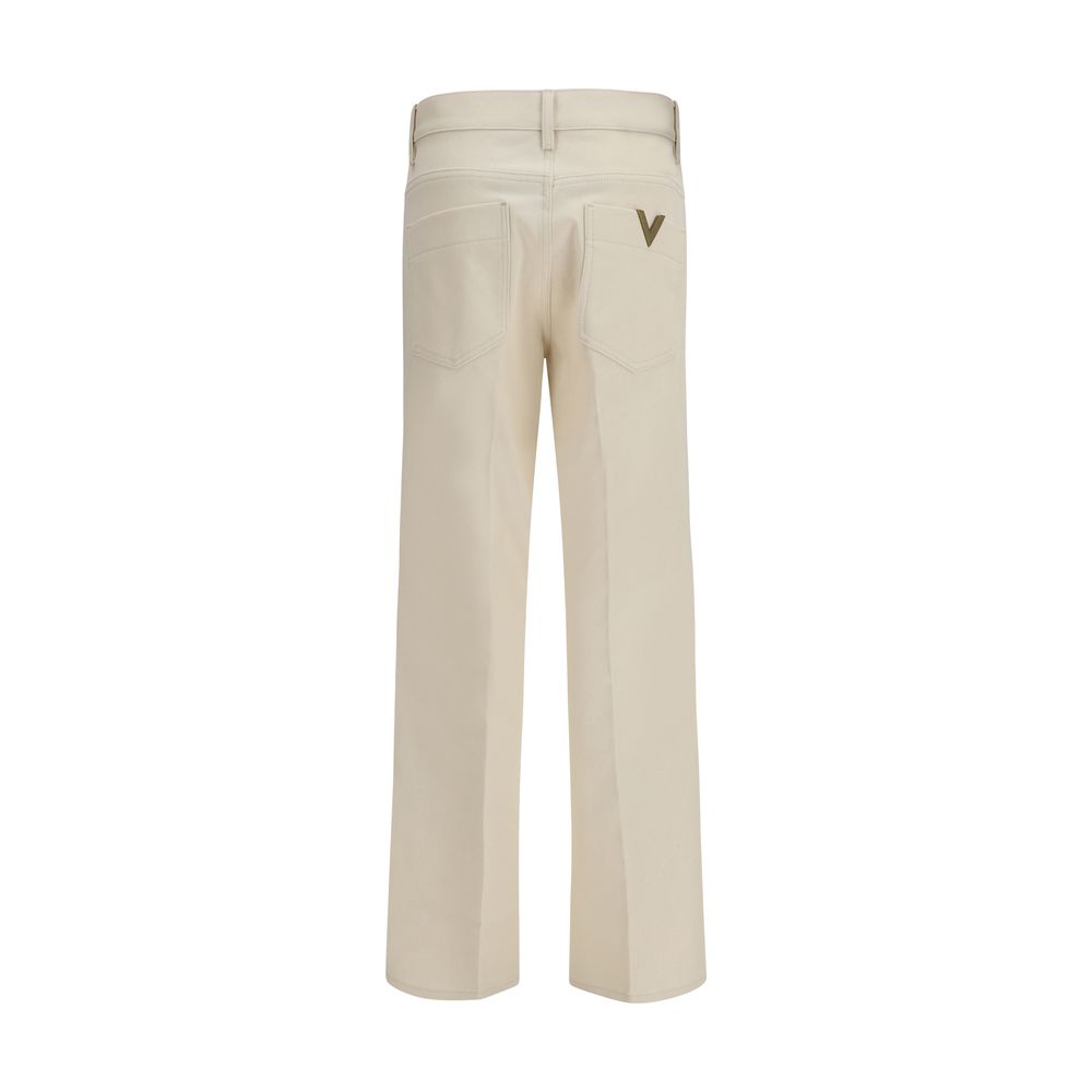 Valentino Beige Cotton Flared Jeans - Image 2