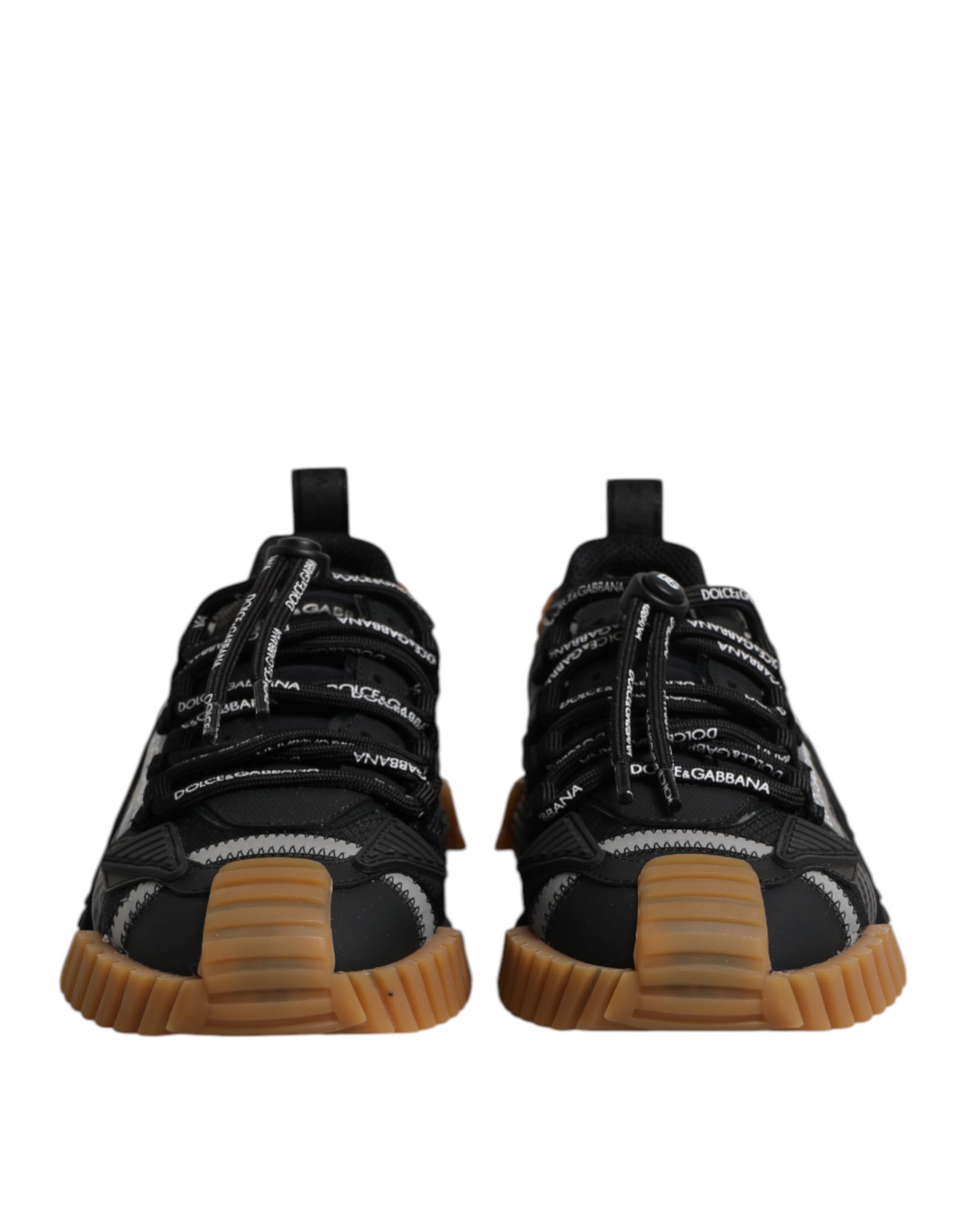 Dolce & Gabbana Black Logo Lace Up Low Top NS1 Sneakers Shoes - Image 3