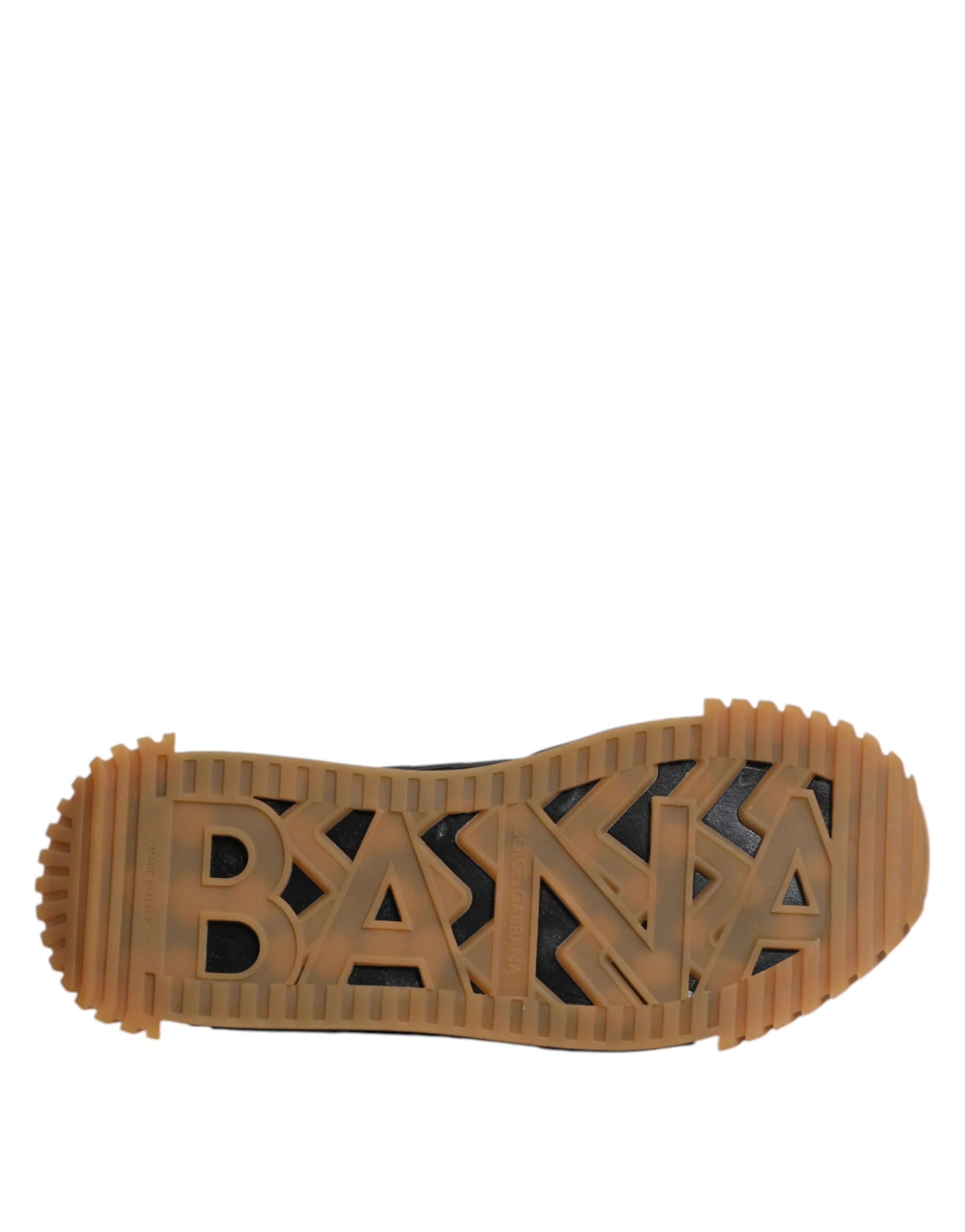 Dolce & Gabbana Black Logo Lace Up Low Top NS1 Sneakers Shoes - Image 8