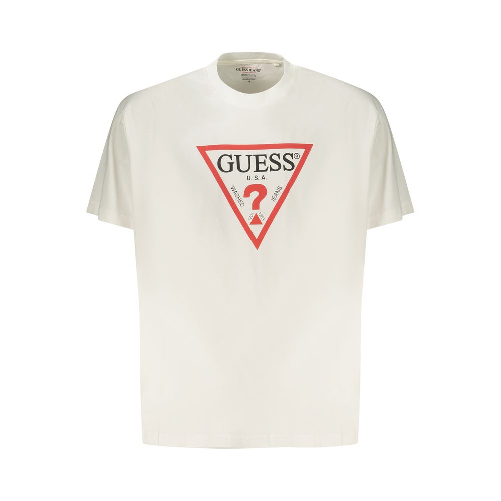 Guess Jeans White Cotton Men T-Shirt