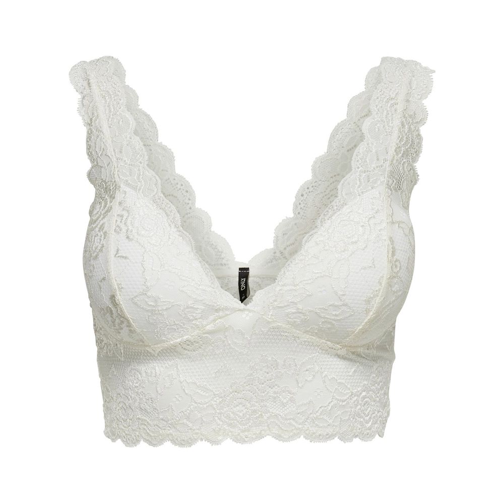 Only White Polyester Bra