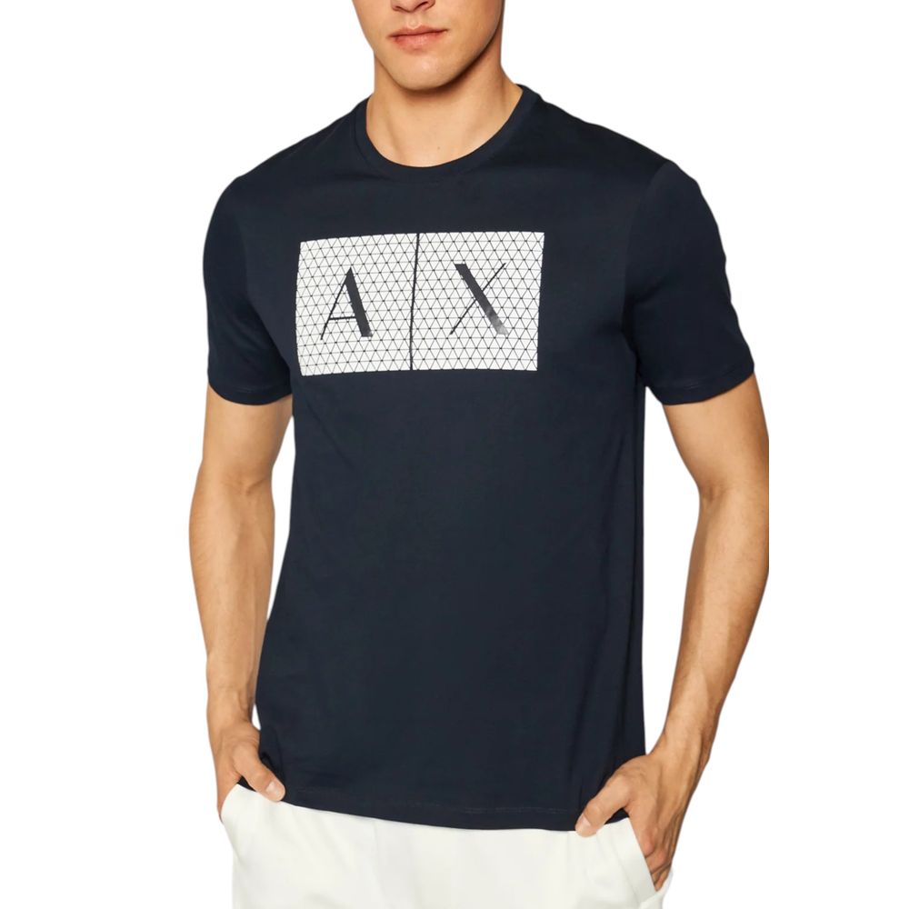 Armani Exchange Blue Cotton T-Shirt - Image 2