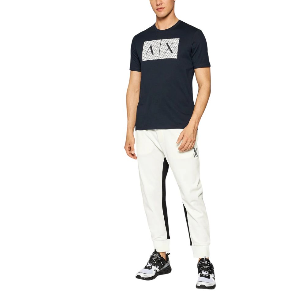 Armani Exchange Blue Cotton T-Shirt - Image 3
