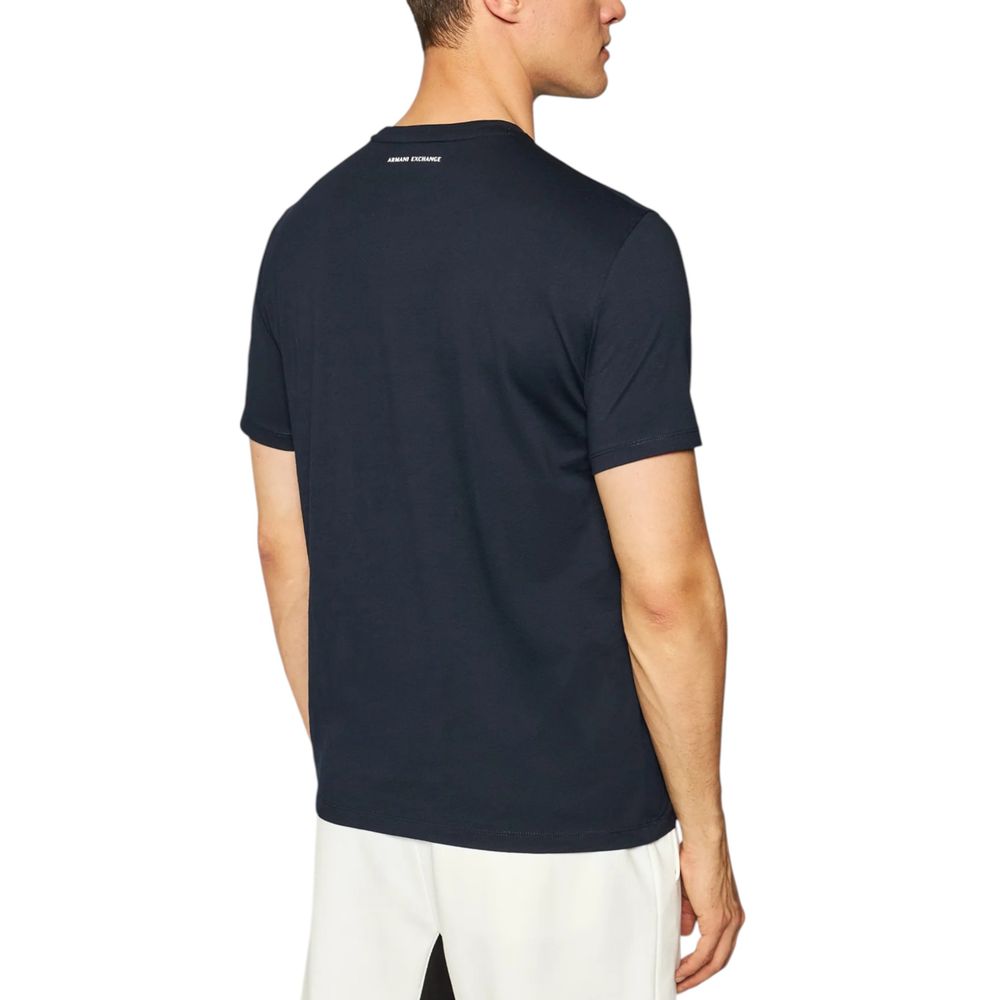 Armani Exchange Blue Cotton T-Shirt - Image 4