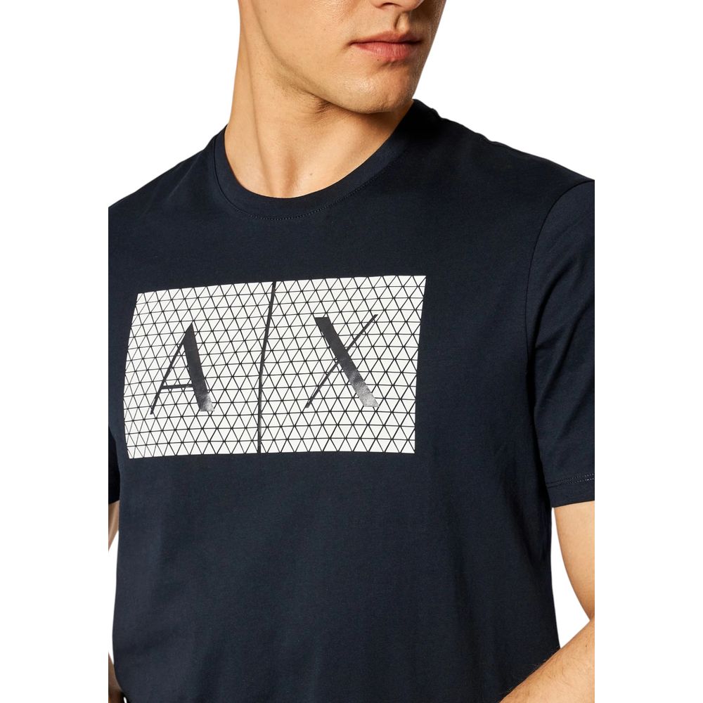 Armani Exchange Blue Cotton T-Shirt - Image 5